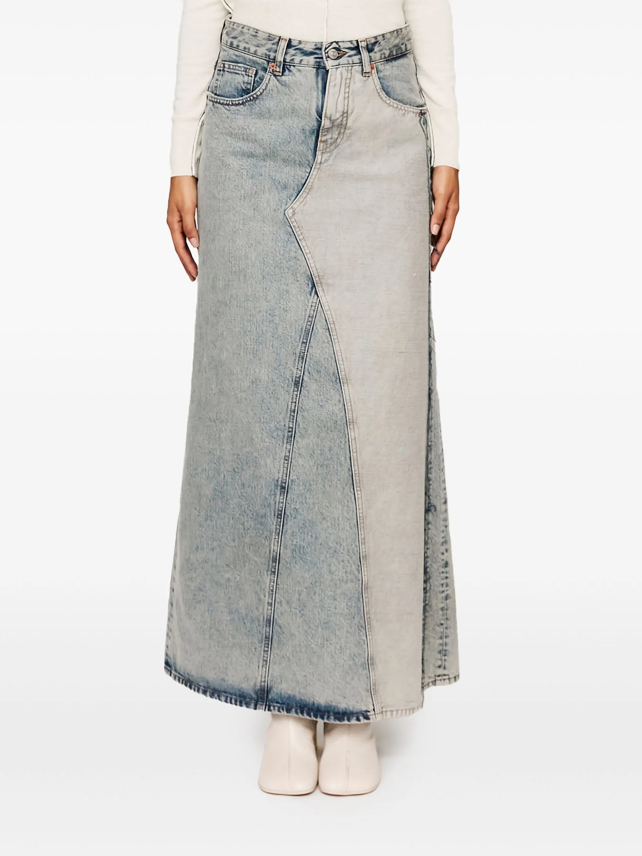 Contrasting Denim Skirt