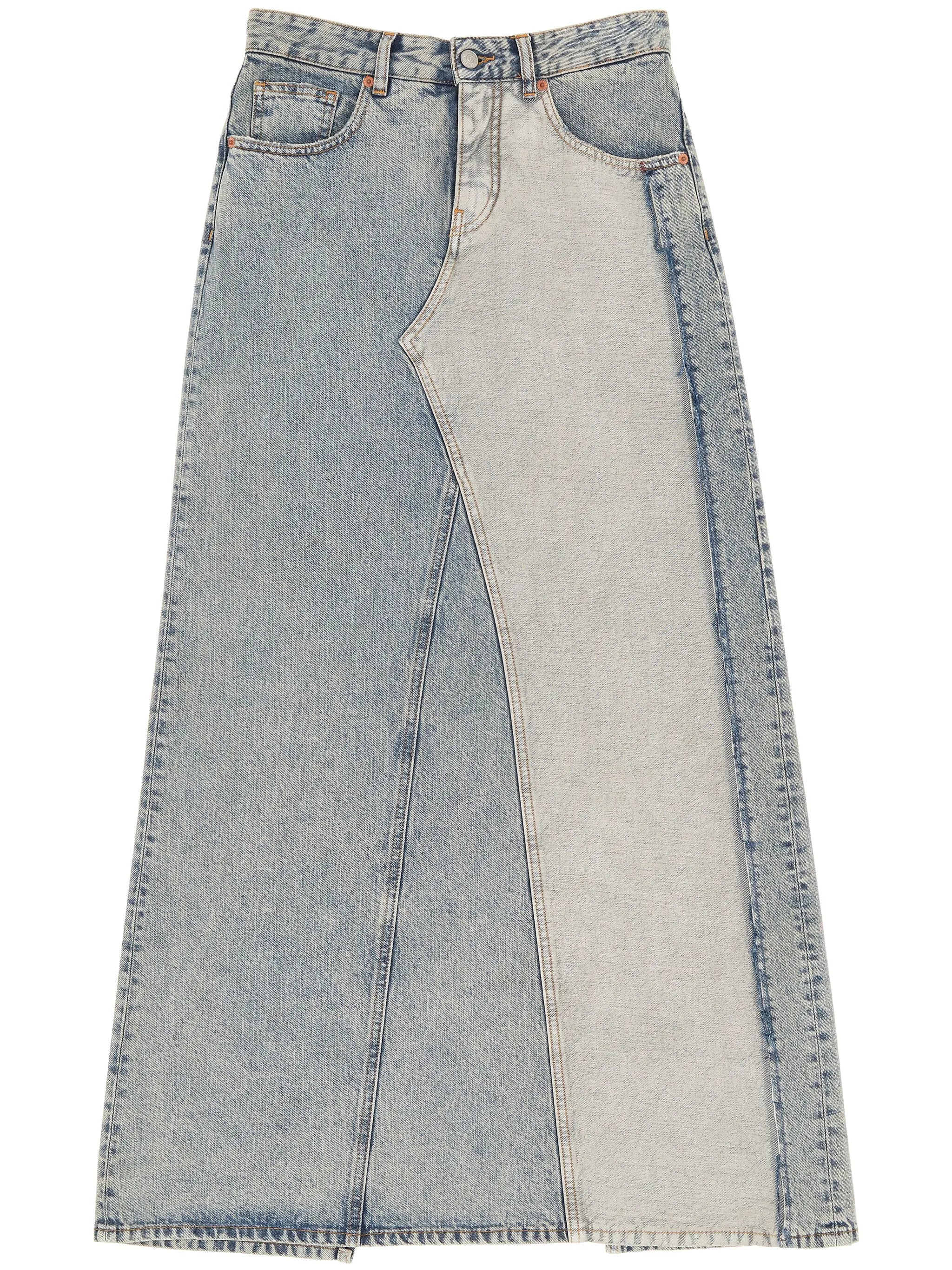 Contrasting Denim Skirt