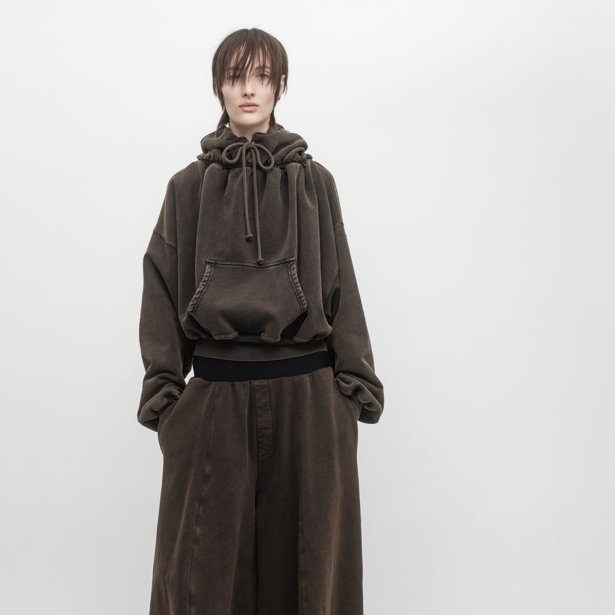 Gathered Cropped Hoodie