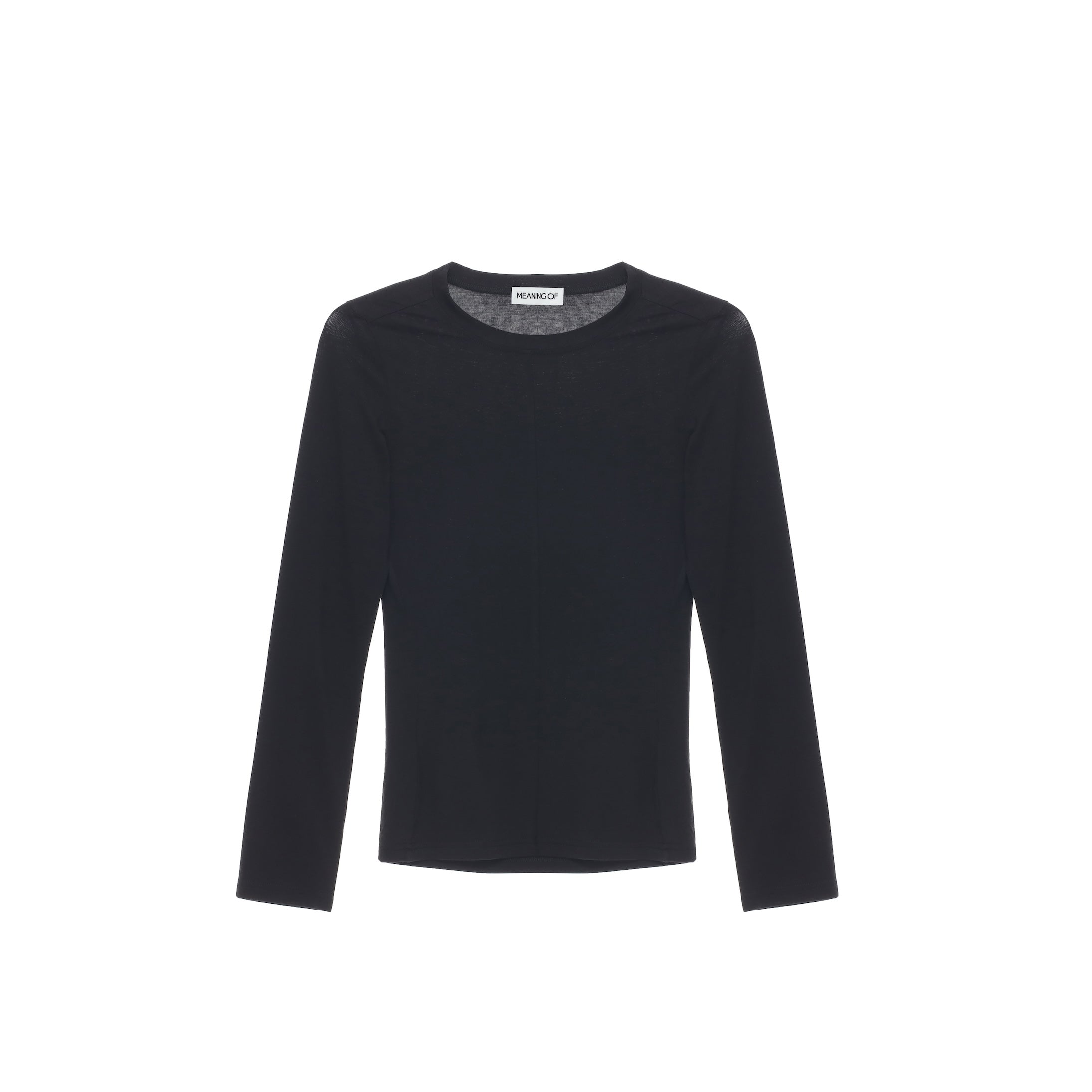 Slim Round Neck Long Sleeve T-Shirt TMO25AWLT02BLK