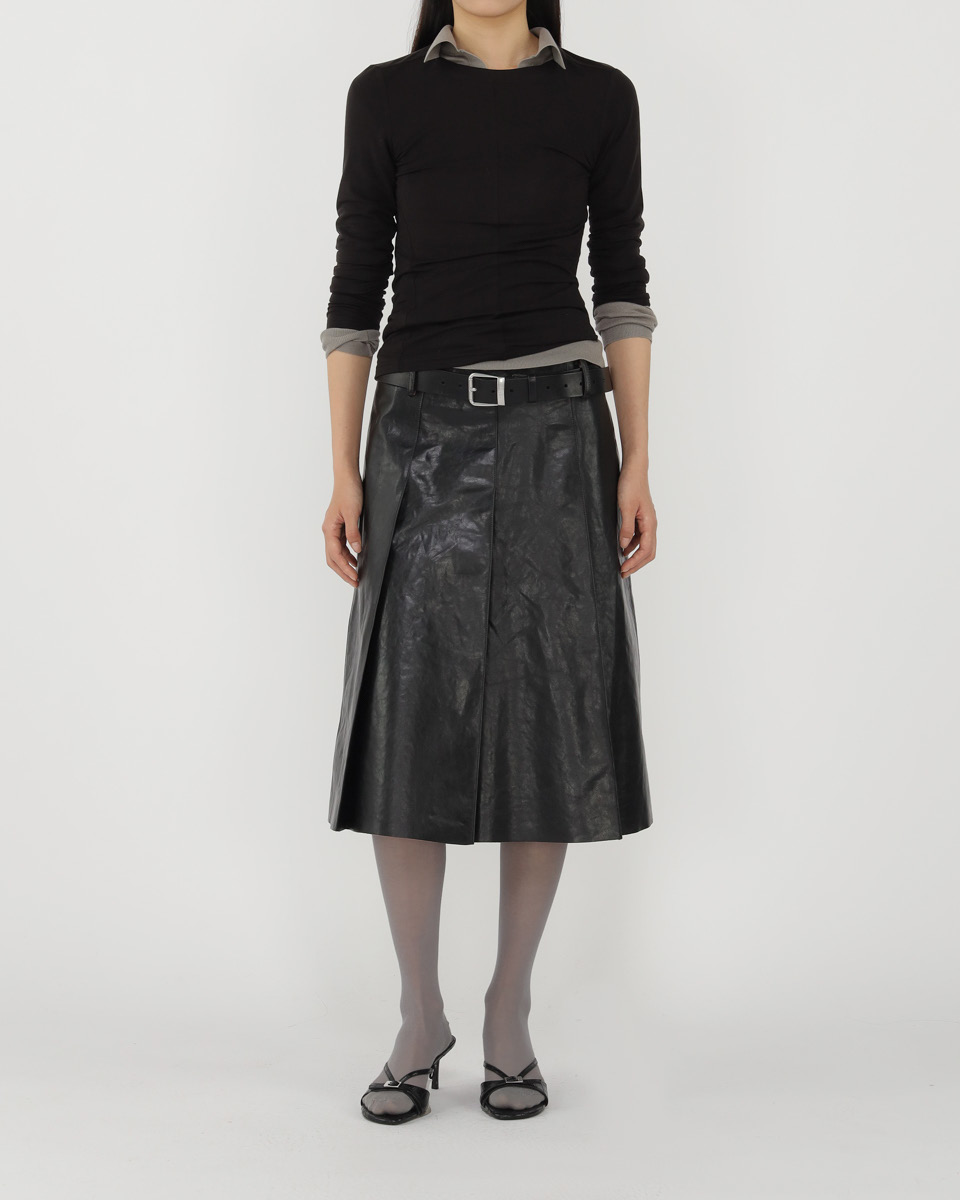 Slim Round Neck Long Sleeve T-Shirt TMO25AWLT02BLK