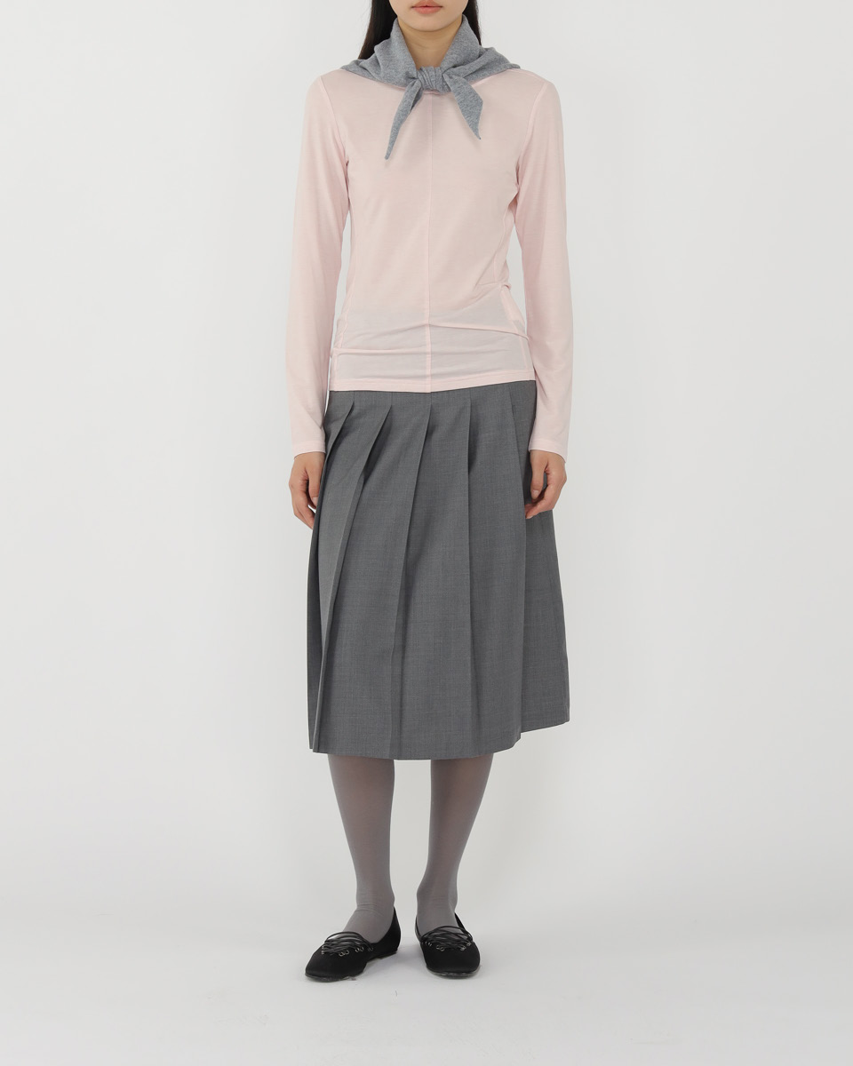 Slim Round Neck Long Sleeve T-Shirt TMO25AWLT02PNK