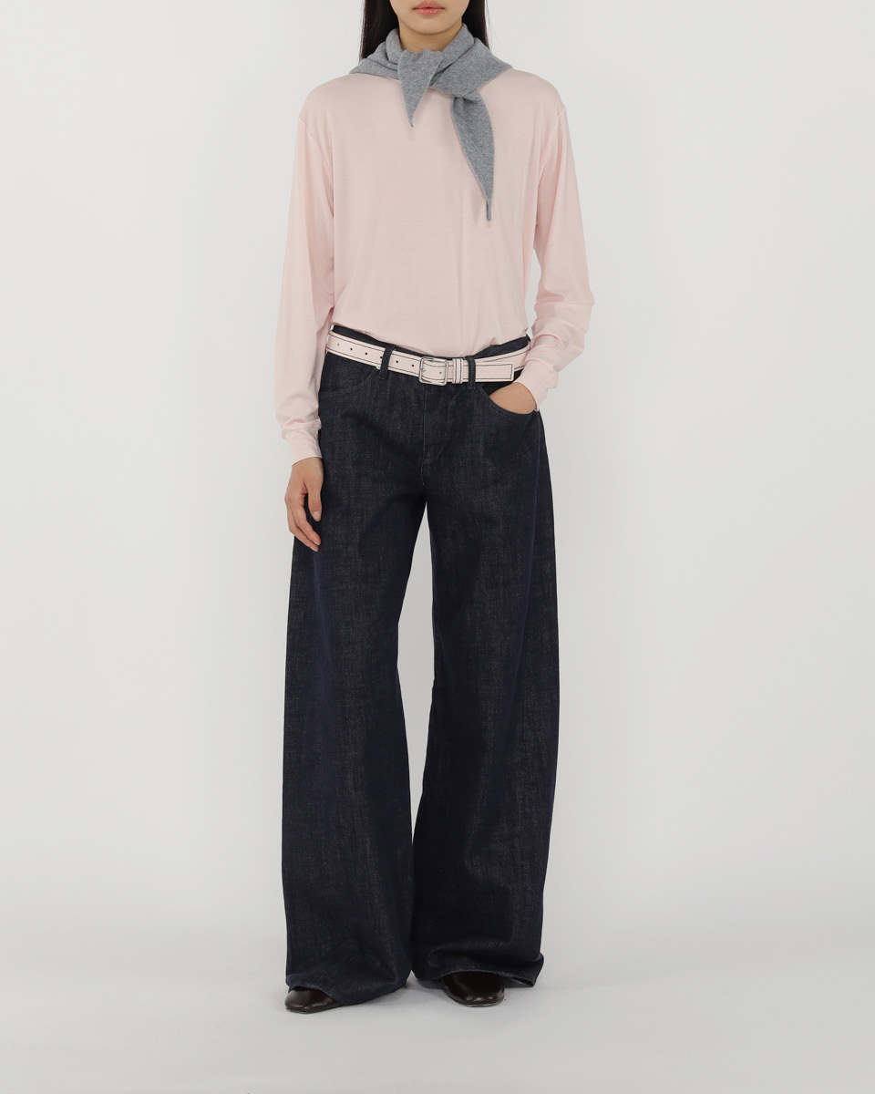 Oversize Round Neck Long Sleeve T-Shirt TMO25AWLT03PNK